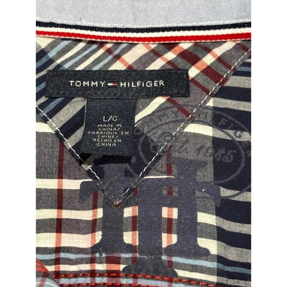Tommy Hilfiger Plaid Western Nautical Long Sleeve Women’s Sz L Shirt Preppy Chic - Picture 6 of 7